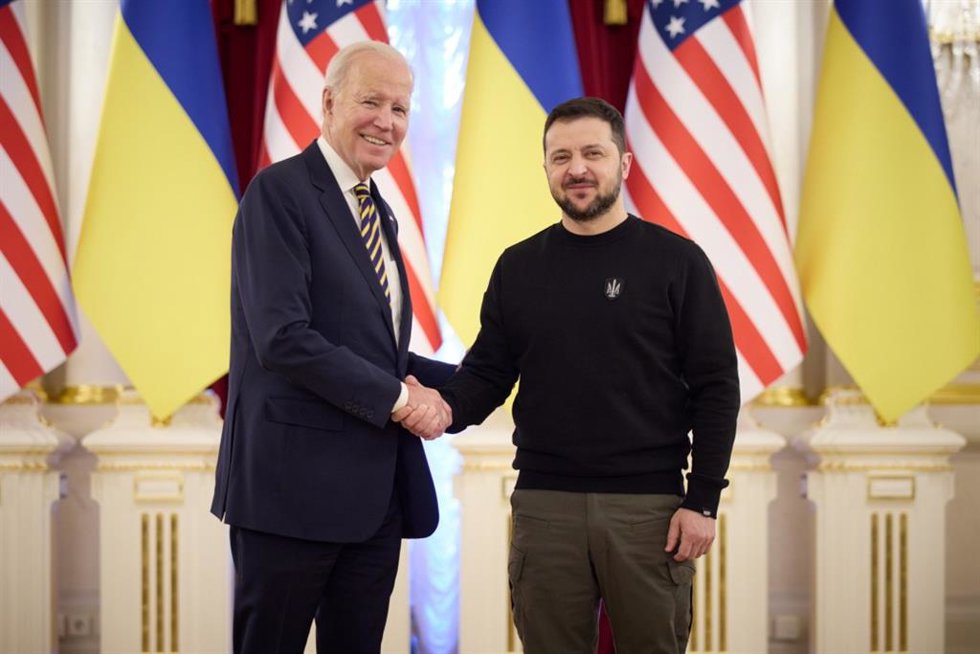 Joe Biden y Volodimir Zelenski.