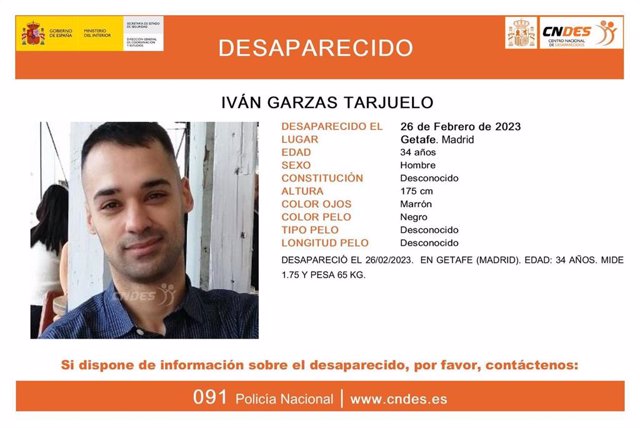 Buscan a un hombre de 34 años desaparecido desde el 26 de febrero en Getafe