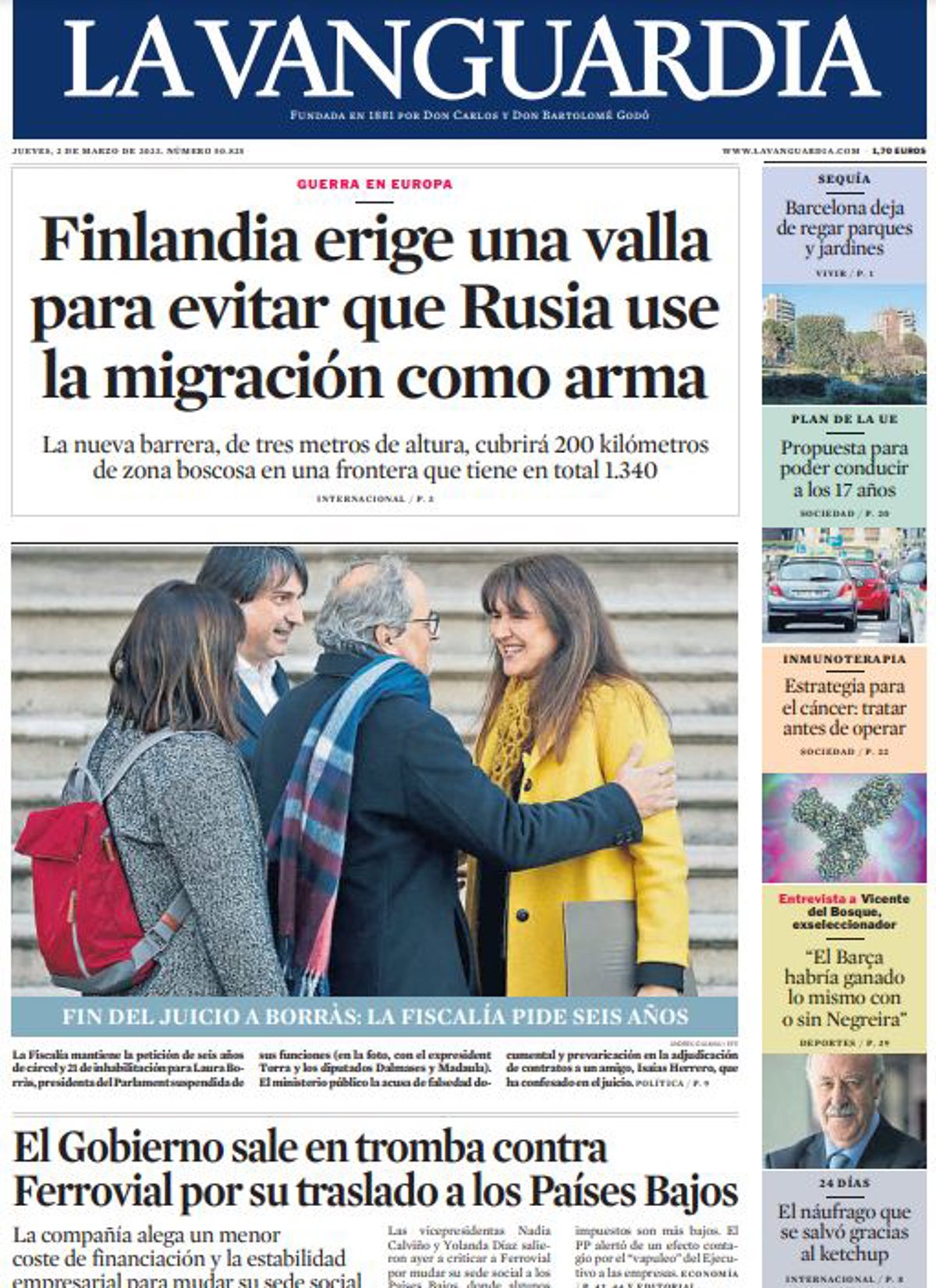 Las portadas de los periódicos del jueves 2 de marzo