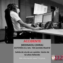 Gráfico elaborado por el 112 con los datos del accidente mortal en Medinaceli (Soria)