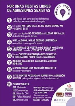 Folleto contra las agresiones sexuales