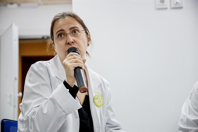 Archivo - La secretaria general de la Asociación de Médicos y Titulados Superiores de Madrid (AMYTS), Ángela Hernández, 