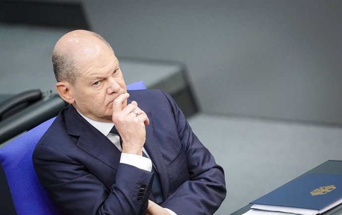 El canciller de Alemania, Olaf Scholz, durante una sesión en el Bundestag