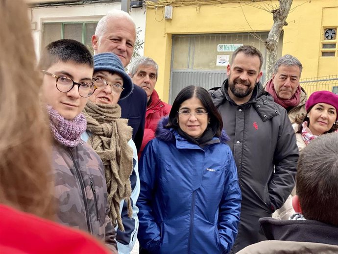La ministra de Sanidad, Carolina Darias, durante su visita en Logroño al proyecto de Calles Abiertas
