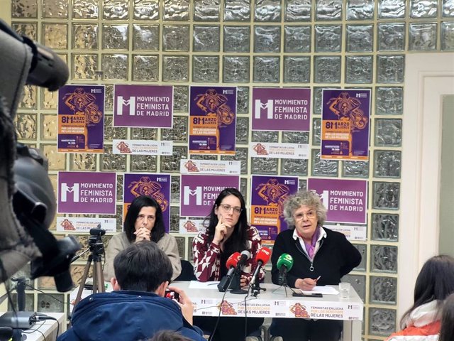 Rueda de prensa del Movimiento Feminista de Madrid para presentar los actos del 8 de marzo