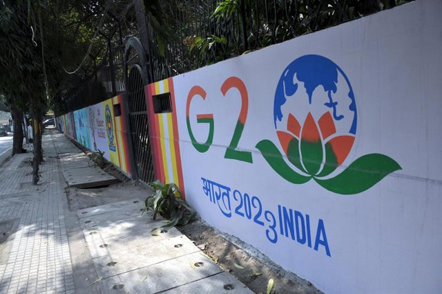 Mural en Nueva Delhi por la reunión del G20