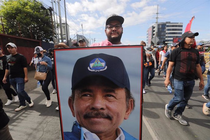 Marcha de apoyo al Gobierno de Daniel Ortega en Managua, Nicaragua