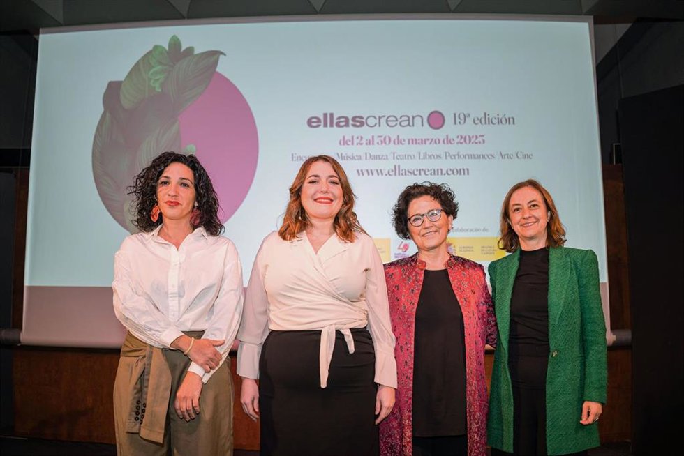  La directora del Instituto de las Mujeres, Antonia Morillas; la secretaria de Estado de Igualdad y contra la violencia de género, Ángela Rodríguez Pam posan durante la presentación de la 19 edición del festival Ellas crean