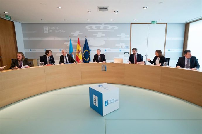 El presidente de la Xunta, Alfonso Rueda, preside la reunión del Consello. San Caetano. 02/03/2023.