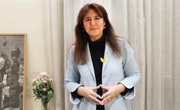 La presidenta de Junts i presidenta suspesa del Parlament, Laura Borrs, en un vídeo després del seu judici