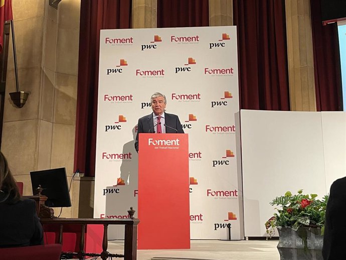 El ceo de Naturgy, Francisco Reynés, en un coloquio en Foment del Treball