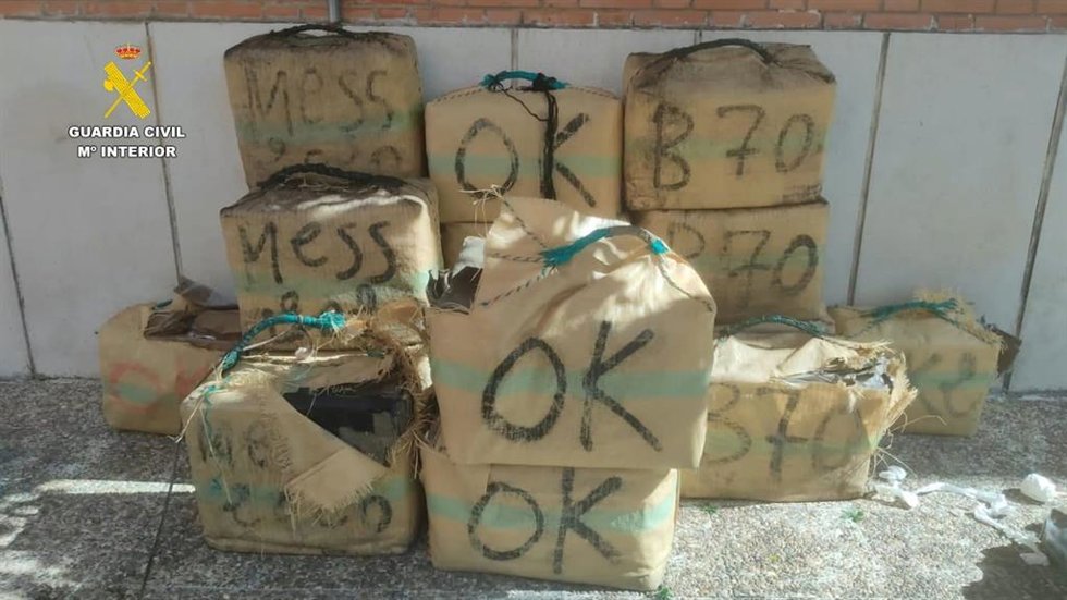 Droga intervenida en el chalé