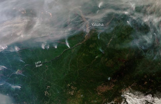 Incendios en Siberia vistos desde el espacio