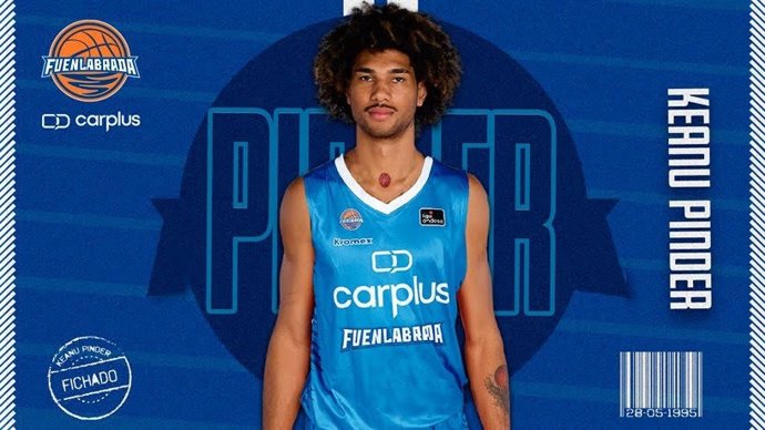 Imagen promocional del fichaje de Keanu Pinder por el Carplus Fuenlabrada