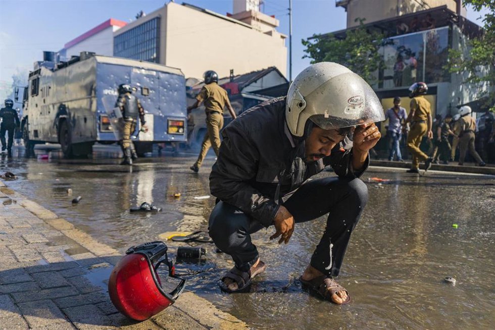 Imagenes de archivo de protestas en Sri Lanka 