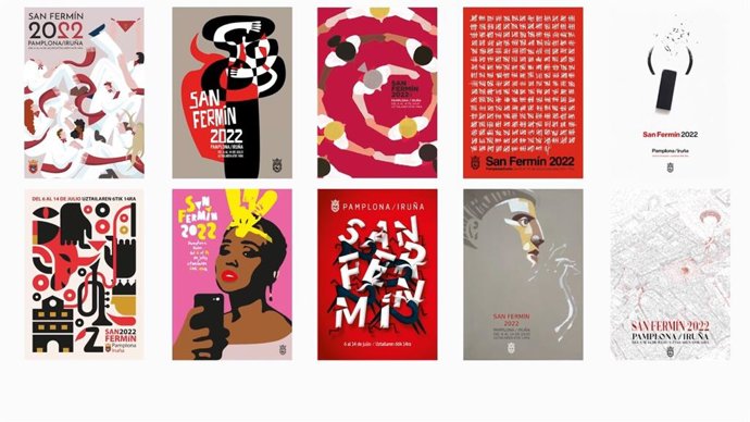 Archivo - Los carteles para San Fermín 2022.
