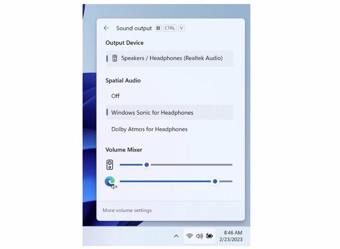 Nuevo mezclador de volumen de Windows 11