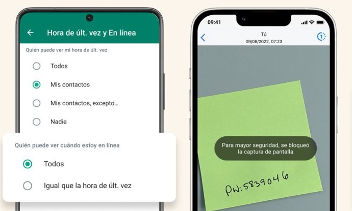 Opciones privacidad de WhatsApp