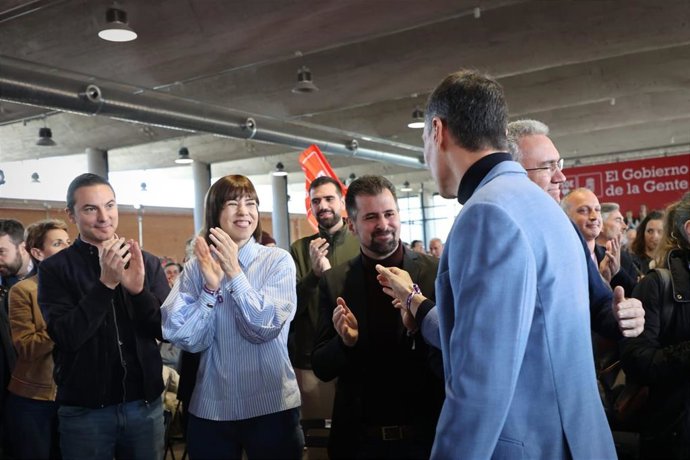 El secretario general del PSOECyL, Luis Tudanca, participa en el acto organizado por el PSOE con motivo del 8-M 'Feminismo, emancipación y libertad'