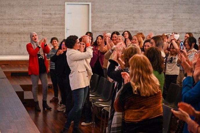 La secretaria general de ERC, Marta Rovira, en la 'Convenció de Dones Electes de ERC', celebrada este sábado en Ginebra (Suiza)