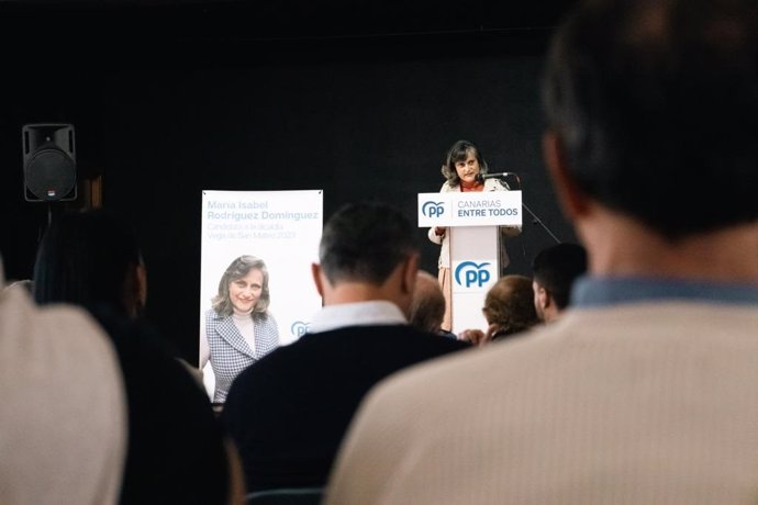 María Isabel Rodríguez interviene en el acto de presentación de su candidatura por el Partido Popular a la Alcaldía de la Vega de San Mateo