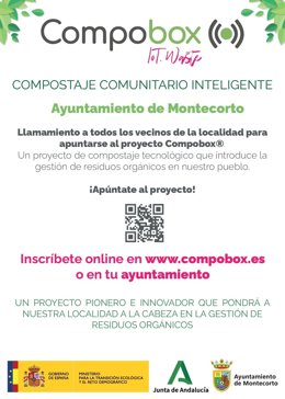 Cartel de la iniciativa 'Compobox' en Montecorto.