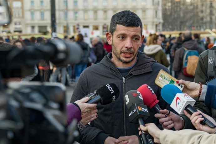 El diputat de la CUP en el Parlament Xavier Pellicer, aquest dissabte a Barcelona
