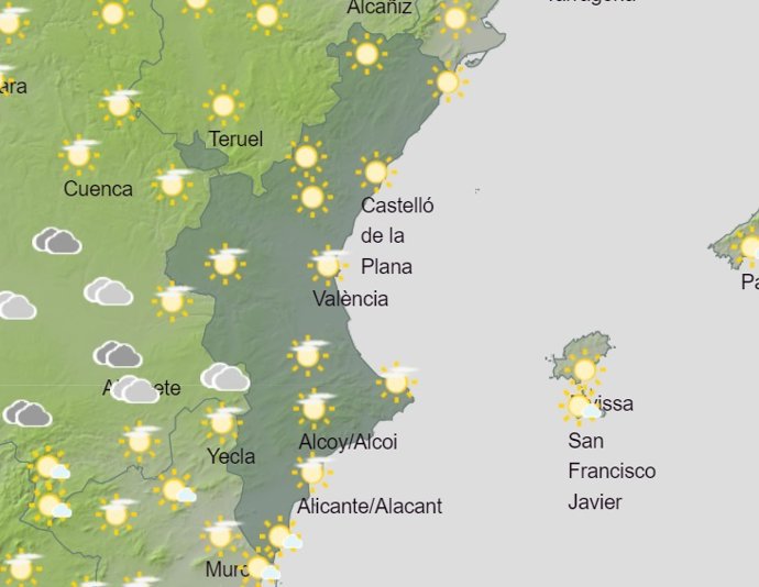 Predicción meteorológica del domingo 5 de marzo