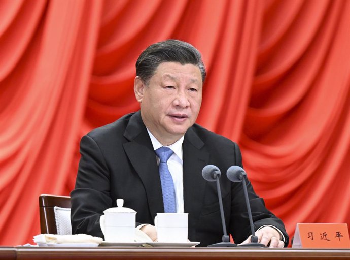 BEIJING, March 1, 2023  -- Xi Jinping, general secretary of the Communist Party of China (CPC) Central Committee, also Chinese president and chairman of the Central Military Commission, addresses a meeting marking the 90th anniversary of the Party Schoo