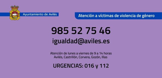 Teléfono del Centro Asesor de la Mujer de Avilés.