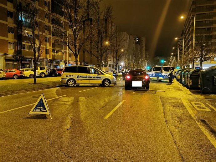 Control de la Policía Municipal de Pamplona.