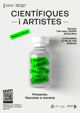 Fisabio estrena el 7 de mar l'espectacle 'Cientificas y Artistas: vacunas a escena' en La Rambleta de Valncia