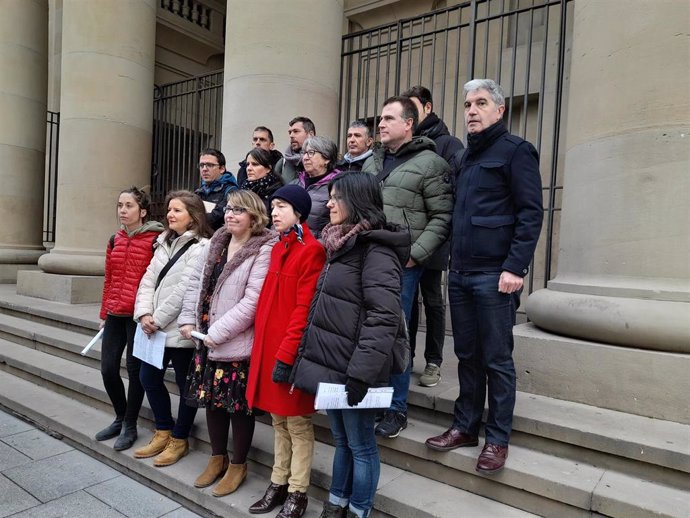 Imagen de los sindicatos convocantes de la huelga en el profesorado de la educación pública de Navarra