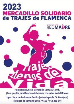 Cartel de la prolongación del mercadillo solidario de la asociación RedMadre Sevilla.