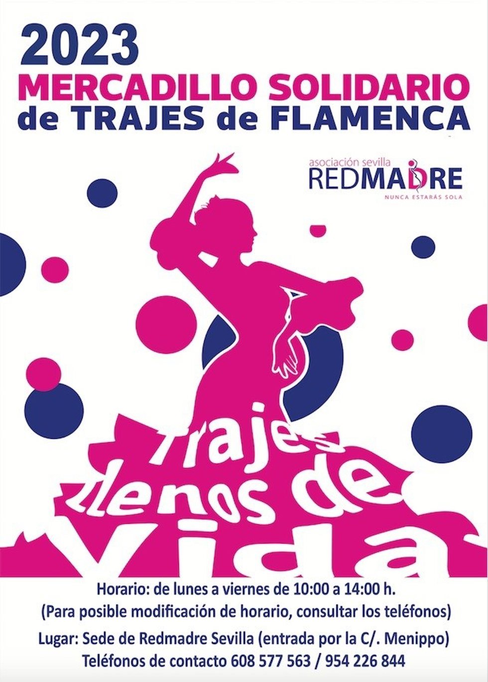 Cartel de la prolongación del mercadillo solidario de la asociación RedMadre Sevilla.