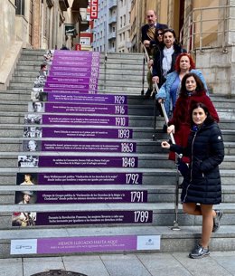 Santander pone en valor las conquistas sociales de las mujeres a través de mensajes en dos escaleras de la ciudad