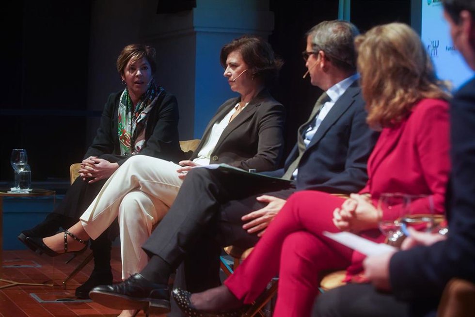 La directora de Asuntos Públicos de la empresa minera navarra Geoalcali, Susana Bieberach, en el encuentro 'Minerales de Futuro. Mujeres referentes' organizado por Europa Press en colaboración con Atlantic Copper y Women in Mining & Industry Spain.