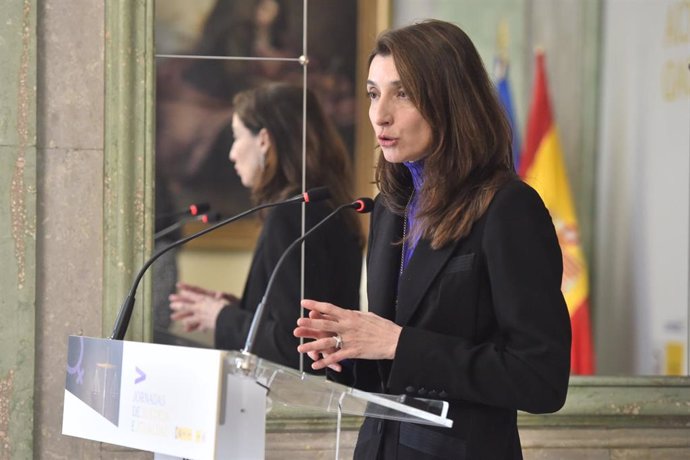 La ministra de Justicia, Pilar Llop, interviene durante la IV edición de las Jornadas de Justicia e Igualdad, en el Palacio de Parcent.