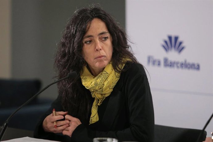 La presidenta de la Cámara de Barcelona Mnica Roca, durante el balance de Fira de Barcelona en 2022, a 23 de febrero de 2023, en Barcelona, Catalunya (España).