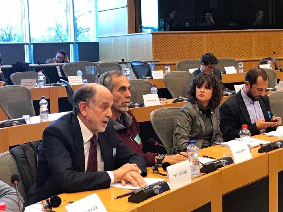 Archivo - Domínguez, de Ecologistas en Acción, interviene en la comisión de peticiones del Parlamento Europeo sobre la radiactividad en Palomares (Almería)