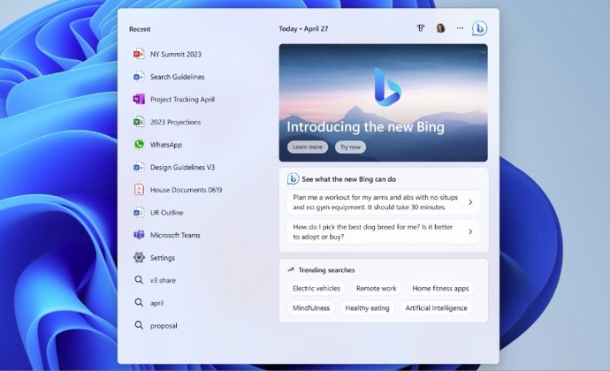 Bing con IA en Windows 11