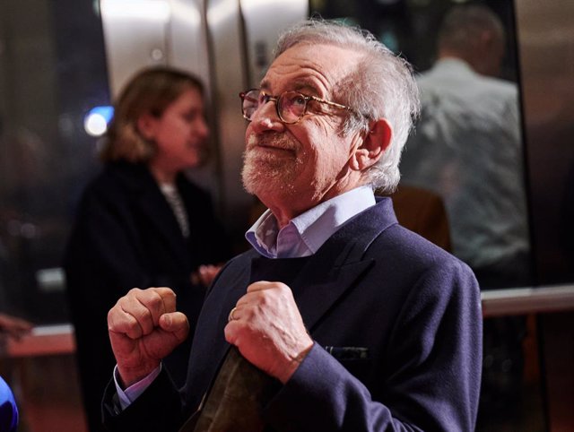 21 February 2023, Berlin: US film-maker Steven Spielberg attends an event at the American Embassy in Germany during the 73rd Berlin International Film Festival (Berlinale), which runs from February 16 to 26. Photo: Annette Riedl/dpa