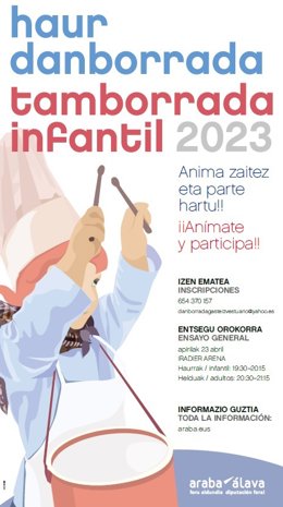 Diputación de Álava y Agrupación de Sociedades animan a niños de 7 a 14 años a participar en la Tamborrada infantil