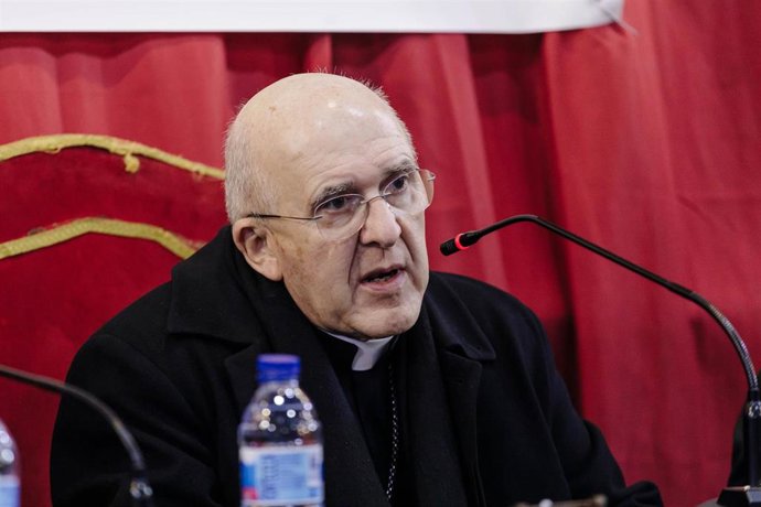 El cardenal arzobispo de Madrid, Carlos Osoro, en el acto inaugural de la semana organizada por Religión Digital, con motivo de los 10 años de pontificado de Francisco.