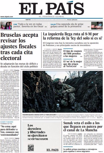 Portadas periódicos españoles hoy. Portadas diarios nacionales. | Europa  Press
