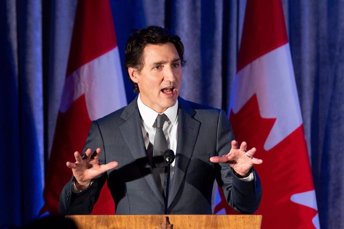 El primer ministro de Canadá, Justin Trudeau, pronuncia un discurso en Ottawa