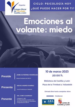El Copcyl celebra el viernes en Valladolid la charla 'Emociones al volante: miedo' .