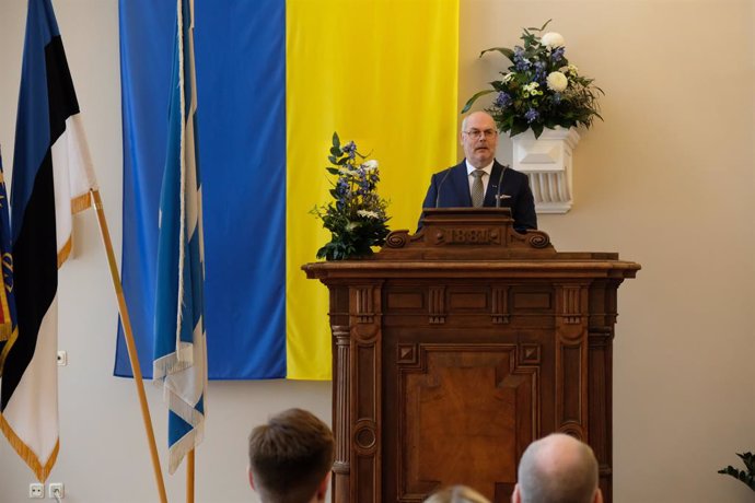 Alar Karis, presidente de Estonia, durante un acto en Tallín