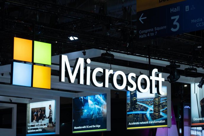 Estand de Microsoft en el Mobile World Congress 2023 de Barcelona