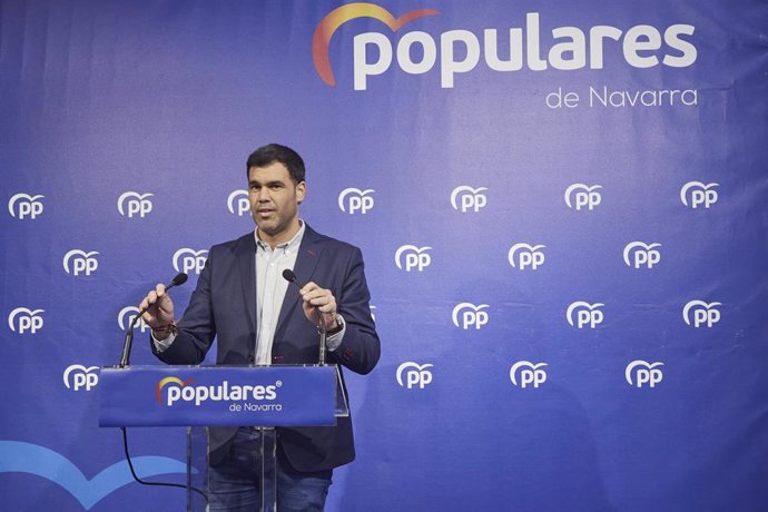Archivo - El presidente del PP de Navarra y candidato a la Presidencia del Gobierno foral en las elecciones de mayo, Javier García.